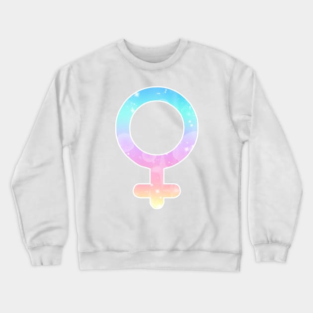 Venus Planet Symbol in Magical Unicorn Colors Crewneck Sweatshirt by bumblefuzzies